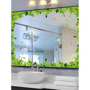 셀프 스티커 거울 욕실 침실 아트 접착 인테리어 가정용 타일 타원형 변기 벽화 2 1PC