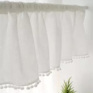 가정용품 방울 폼폼 바란스 커튼 린넨 미니 부엌창 창문가림막