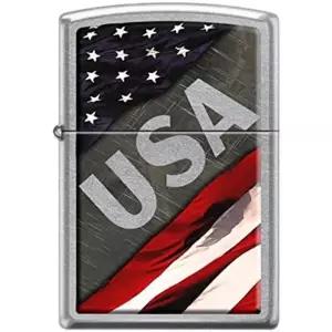 지포 미국 국기 크롬 라이터