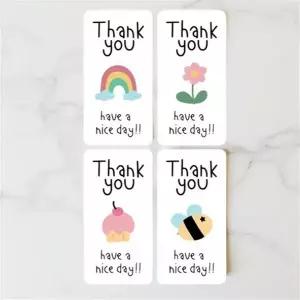 각대 봉투 꾸미기 선물 포장 예쁜 페이퍼 기프트백 데코 스티커 4종 50p 세트