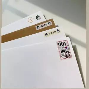 각대 봉투 꾸미기 선물 포장 예쁜 페이퍼 기프트백 군인 편지지 우표