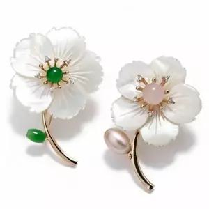 [셀러에이드]브로치 여자 귀여운 자개 심플 앤틱