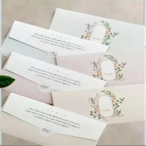 답례 봉투 50매 결혼식 돌잔치 회갑연 감사 용돈 예단 플라워 편지 세트