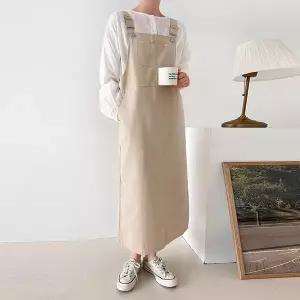 여성 봄 가을 면 멜빵 롱 원피스 임부복 만삭 -KOP0585- 빅사이즈 루즈핏 오버핏
