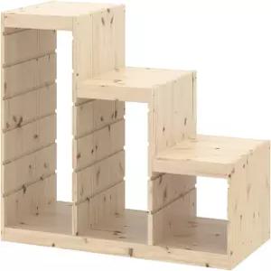 보관 프레임 밝은 흰색 얼룩 마감의 단단한 소나무 목재 정리함 놀이방 또는 침실용 모듈형 저저장 장치 37