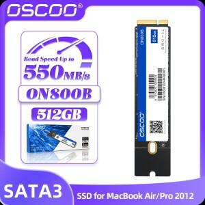 맥북용 OSCOO SATA3.0 SSD 하드 드라이브 (2012년형 에어/프로 A1465 A1398 3D TLC NAND 플래시 애플 디스