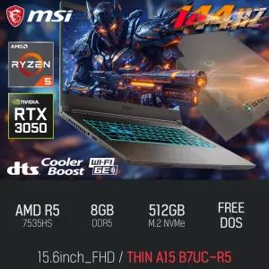 ⓒ MSI 씬 A15 B7UC-R5 8GB 512GB / 사무용 영상편집 고성능 게이밍 포토샵 캐드 노트북