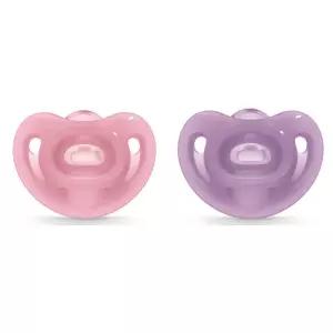 누크 노리개젖꼭지 공갈 젖꼭지 2단계 핑크 퍼플 세트 BNS