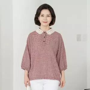 [마담4060]엄마옷 마담4060 레이스카라반오픈블라우스 여성 데일리 블라우스 -RBL2503061-..