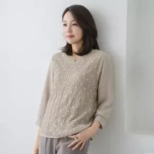 엄마옷 마담4060 자가드엠보블라우스 중년여성 데일리 블라우스 -RBL2603002-