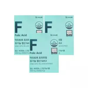 닥터트루 프리미엄 유기농 엽산 MAX 60정 3박스 비타민 DHA