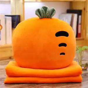 과일 쿠션 무릎 담요 세트 겨울 캠핑 이불 블랭킷