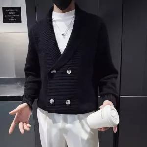 니트가디건 클래식한 가을 남성가디건 더블버튼 봄