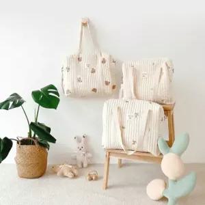 누빔 코튼 유모차 걸이 크로스백 토트백 가방 숄더백