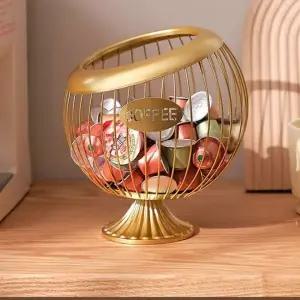 엔틱 스틸 캡슐 커피 보관 바구니 과자 정리함