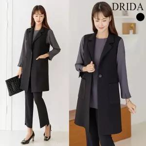 [하프클럽/]엄마옷  여자 봄 가을 카라 빅사이즈 롱 베스트 조끼 40-50대 미시