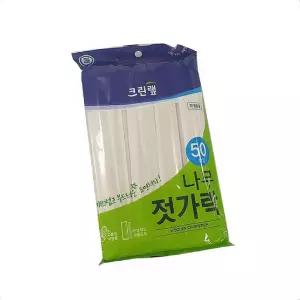 업소용 매끄러운 크린랩 나무 젓가락 50개입 일회 나무재질 백양목 얇은두께 일회용 적인