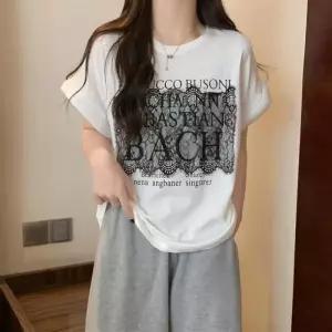 반팔 여리핏 레이스 티셔츠 3col 나그랑