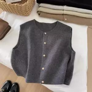 여성 정장 데일리룩 - 라운드넥 4컬러 조끼 캐주얼 베스트