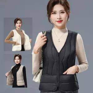 경량패딩라인융기모조끼 여자조끼 경량 브이넥조끼