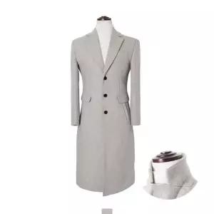 그레이 프리미엄 울모직 남자코트 국산