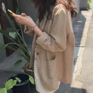 여성 자켓 아우터 린넨 가볍고 시원한 여름 카라 봄가을