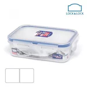 클래식 직사각 2칸 나눔 찬통 밀폐용기 360ml