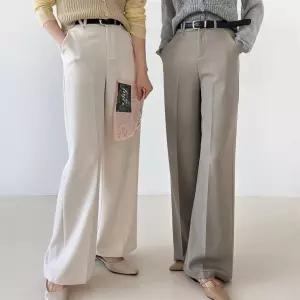 여자 오피스룩 봄정장 벨트세트 일자 통팬츠 슬랙스