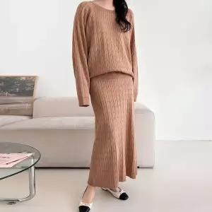 [하프클럽/]빅사이즈 603 베베꼬임니트치마세트 DARX329