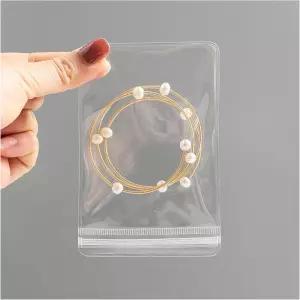 SUBGIU 50Pcs 보석 보관 가방 클리어 대형 귀걸이 지퍼 파우치 (보석 대형)