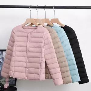 여성 따뜻한 라운드 패딩자켓 겨울 변환 투웨이 경량 브이넥