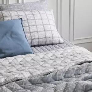 여름 아사면 퀸 리플 퀼팅포인트 이불 보드 그레이