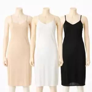 [갤러리아] [여]택1)롱기장 실크처럼 부드러운 냉감 베이직 스트랩 끈슬립[VFS5023L]