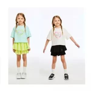 [갤러리아] 26S/S 베네통키즈 5부크롭티 스커트팬츠 세트 QATS17631/QASP02631