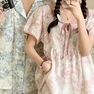 잠옷 빅사이즈 데일리 투피스 여성 잠옷 반팔 여름 주니어