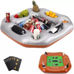 2in1 풍선 플로팅 포커 테이블 비치 양면 플로트 ？ 있는 트레이 다른 블랙잭 한쪽에는 적합 방수 수영장