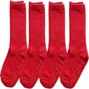 교복 축구 스포츠 AFO용 미끄럼 방지 그립이 달린 미드 송아지 골지 양말 4팩