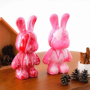 [오피스스쿨] 민화샵 푸어링 아트 토이 만들기 풀패키지 (토끼/유니콘) 저금통 만들기 DIY 플루이드 베어