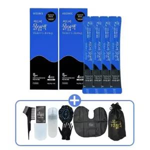 씨드비 물염색 시즌2 프리미엄 새치 커버 내추럴블랙 4회분x2박스+염색도구