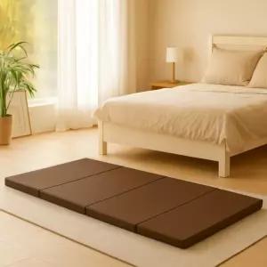 엔젤홈스 4단 PU 레자가죽 접이식매트리스 차박 펜션 바닥마트
