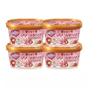 [롯데제과]구구크러스터 스트로베리 크림치즈 660mlx4개