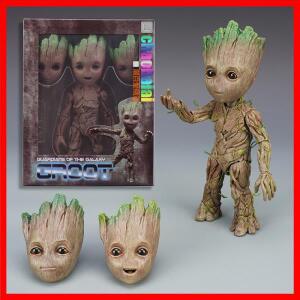 25cm 1:1 은하계의 수호자 그루트 액션 피규어 귀여운 작은 나무 움직일 수있는 동상 모델 인형 Collectibl