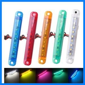 4/1PCS 9 LED 방수 측면 경고등 여러 가지 빛깔의 트럭 트레일러 버스 밴 트럭 폭 램프 신호 마커 전구 램