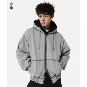 그루브라임 GROOVE RHYME BORDER LOGO DENIM HOOD ZIP-UP (LRRSCUD109M) LRRSCUD109M 202806