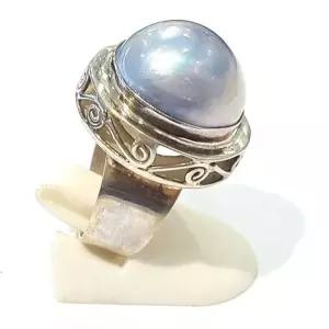 [블루케이] A급엔틱 블루마베진주 원석반지210815-15n