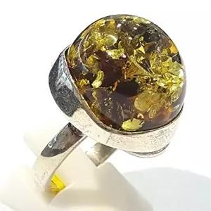 [셀러허브 패션][블루케이] A급엔틱 그린호박 원석반지210817-18n