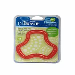 닥터브라운 링 치발기 핑크 치아 관리 장난감 유아 용품 세트 청각 발달 고무 재질 안전