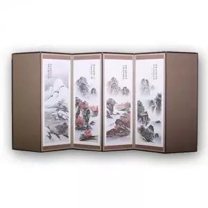 [골드스마일]옥비단 산수화 6폭 병풍 제사 차례