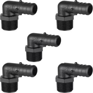 5팩 EFIELD 폴리 PPSU 바브 크림프 34인치 Pe 12인치 남성 NPT 팔꿈치 어댑터 피팅 ASTM F2159 34 12