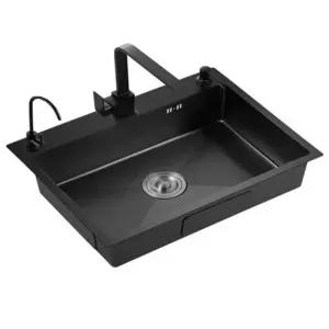 보조 싱크볼 미니 사각 주방 원룸 좁은 검정 블랙 세면기 스테인리스